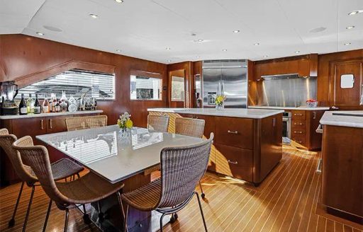 Charter yacht ESCAPE galley 