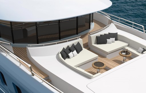 Exterior seating on luxury yacht Plvs Vltra