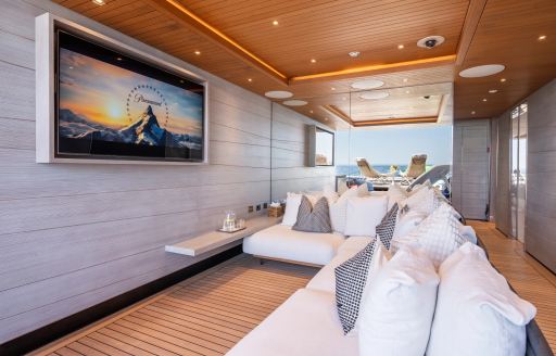 Charter yacht SALT interiors of beach club