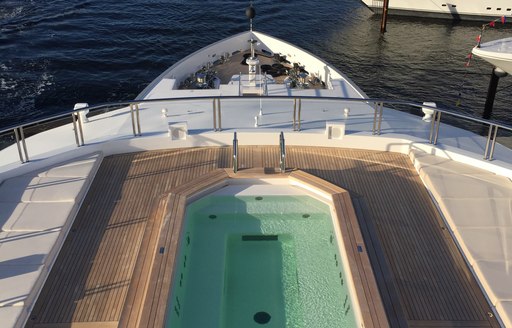 swimming pool on board superyacht CLOUDBREAK taken at FLIBS 2017