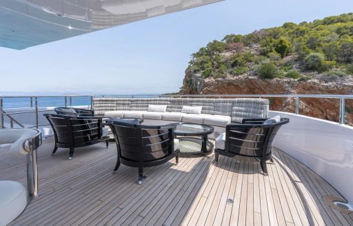 Charter yacht BLISS exterior seating area