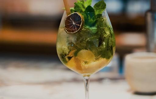 Green and yellow cocktail