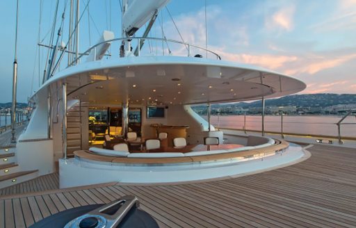 Exterior dining area onboard Parsifal III