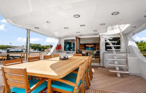 Charter yacht JUST ENOUGH exterior dining area