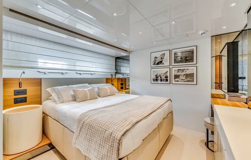 Guest cabin with double berth onboard superyacht charter NOTYNOG