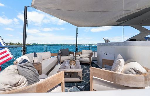 Charter yacht HAPPY HOUR exteriors with seating area