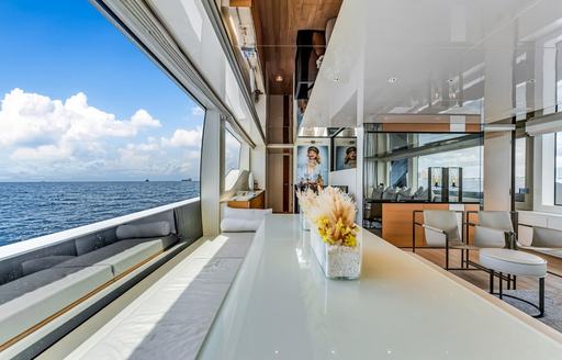 Window and decor onboard superyacht charter NOTYNOG
