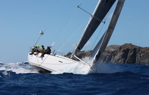 yacht in action in the RORC Caribbean 600 