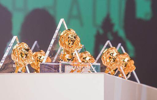 Display of Cannes Lions trophies