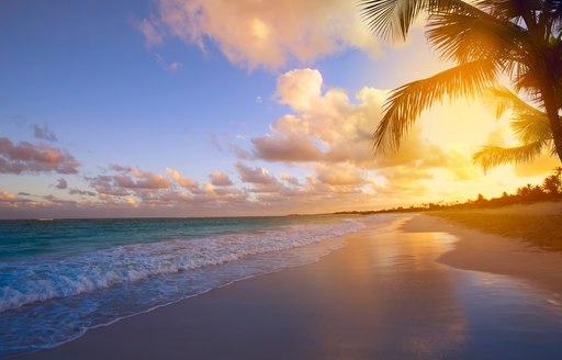 Beautiful sunrise over the tropical beach