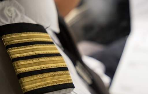 Close up of a captain's epaulettes on a yacht