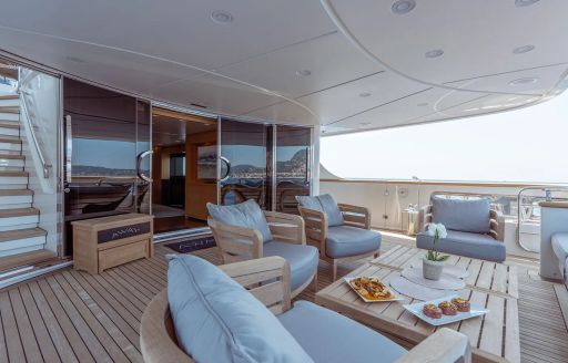 Charter yacht AWAY exterior seating