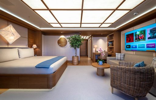 Cabin and central berth onboard charter yacht FLYING FOX