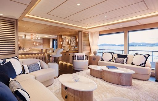 Superyacht charter CALYPSO I main salon overview