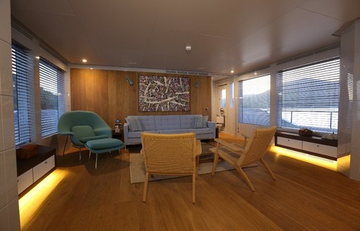 main salon area on superyacht only now