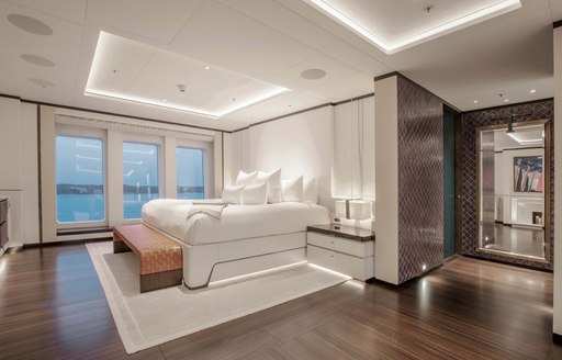 hasna yacht main suite interiors