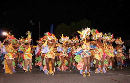 group of Parade dancers at Junkanoo festival