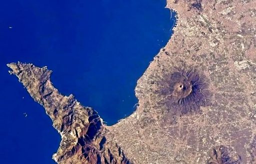 Mount Vesuvius Naples space view