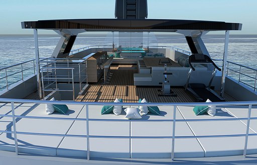 Comfortable sunpads on Explorer yacht EMOCEAN