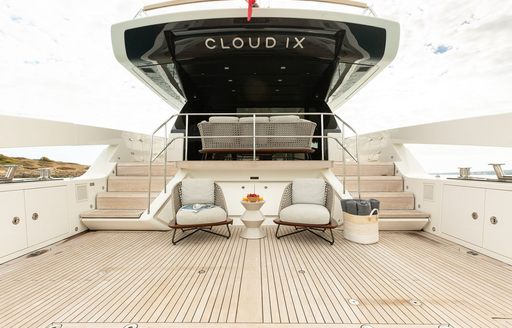 Swim platform onboard boat charter CLOUD IX