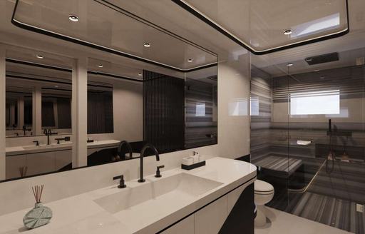Ensuite facility onboard charter yacht FELICITA