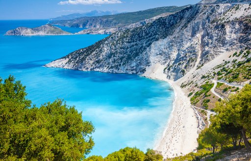 Myrtos Beach in Kefalonia, Greece