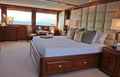 full-beam master suite on board superyacht M4