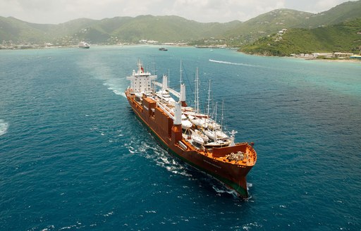 Yachts being transported on Sevenstar vessel