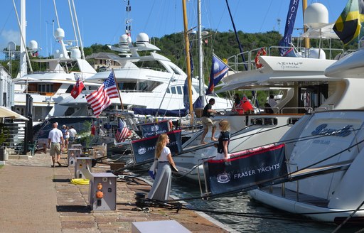 brokers step aboard superyachts at the Antigua Charter Yacht Show 