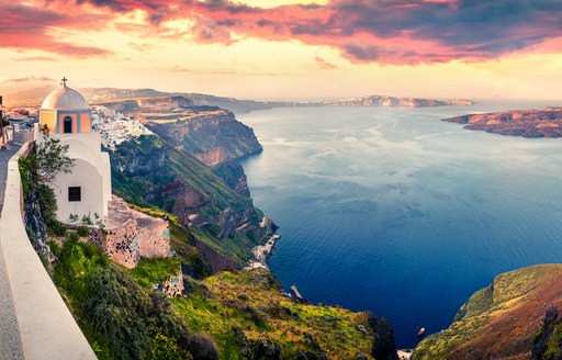 panoramic view of santorini