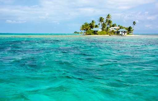 Troical island in Caribbean sea