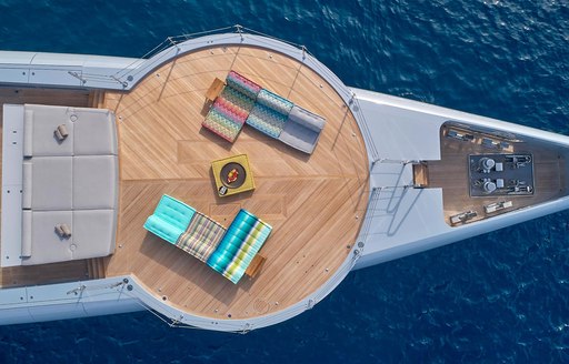 Charter yacht GECO aerial view of helipad