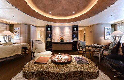 The dedicated spa inside motor yacht ROMEA