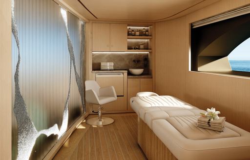 Superyacht charter O'CEANIS massage table rendering