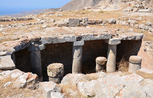 Ancient ruins of Thera in Greece