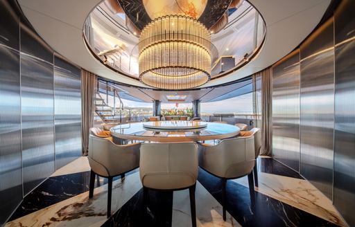 Charter yacht RAJA² interior dining area