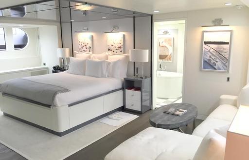 The master suite onboard luxury yacht BG