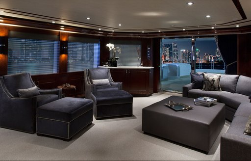 Charter yacht W skylounge with expansive seating area