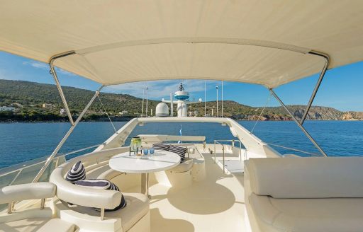 Charter yacht IRENE flybridge overview