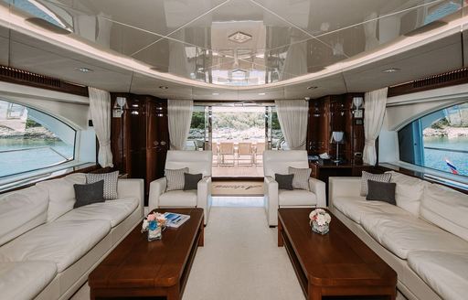 Charter yacht ARTEMY interior lounge with sofas
