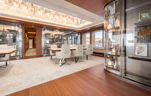 Charter yacht KENSHO interiors with dining area