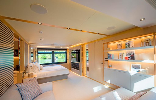 Master suite on board charter yacht VIVACE