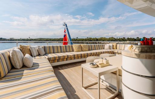 Charter yacht LOON exterior seating area