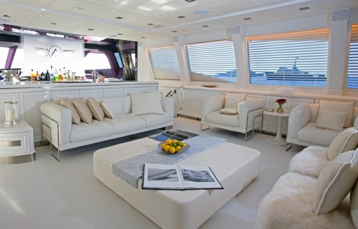 light, bright main salon on board luxury yacht ASCARI