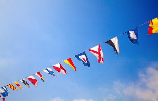 Nautical flags lined up