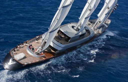 SY 'Maltese Falcon' sailing in the Caribbean