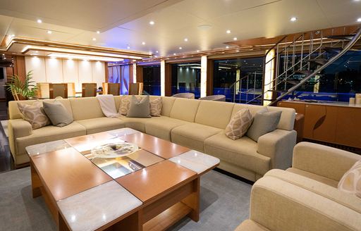 Charter yacht SERENITY interior lounge