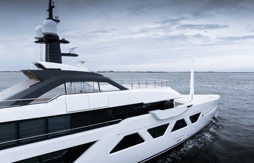 Charter yacht MEMORIES superstructure at sea