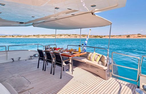 Charter yacht SANJANA exterior seating area