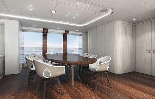 Sumptuous dining area onboard Heesen's project Altea